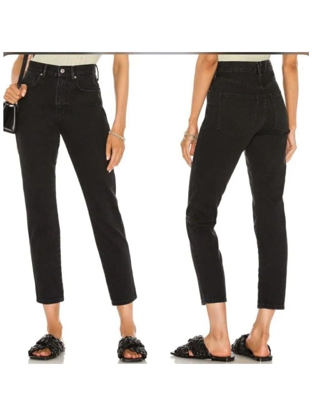 Free People Black Out Stove Pipe Jean Size 32